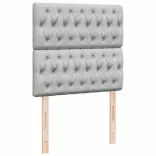 világosszürke bársony rugós ágy matraccal 80 x 200 cm