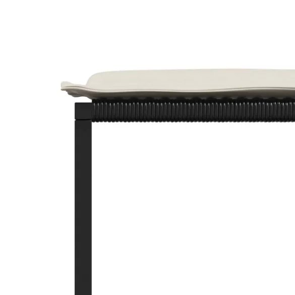 13 részes fekete polyrattan kerti ülőgarnitúra párnákkal