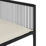 11 részes fekete polyrattan kerti étkezőgarnitúra párnákkal