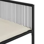 13 részes fekete polyrattan kerti ülőgarnitúra párnákkal
