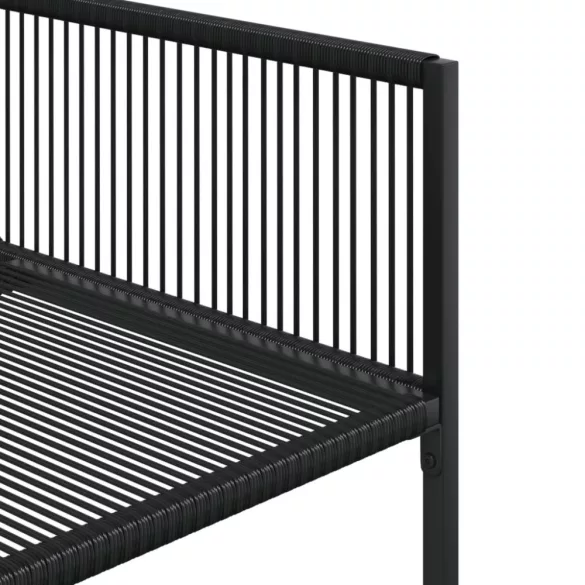 7 részes fekete polyrattan kerti étkezőgarnitúra