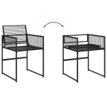 7 részes fekete polyrattan kerti étkezőgarnitúra