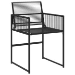 13 részes fekete polyrattan kerti étkezőgarnitúra