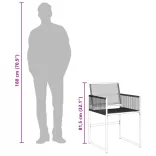 7 részes fekete polyrattan kerti étkezőgarnitúra