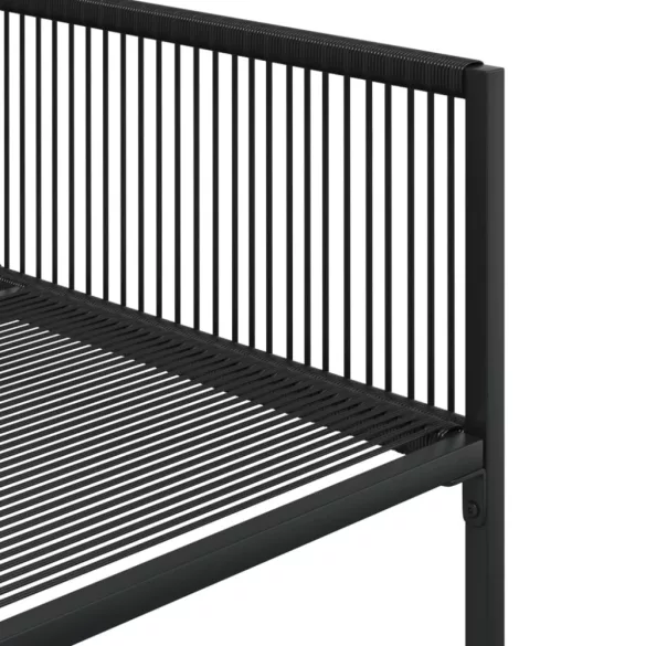 11 részes fekete polyrattan kerti étkezőgarnitúra