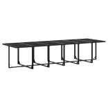 13 részes fekete polyrattan kerti étkezőgarnitúra