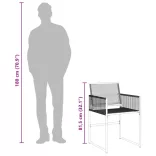 13 részes fekete polyrattan kerti étkezőgarnitúra