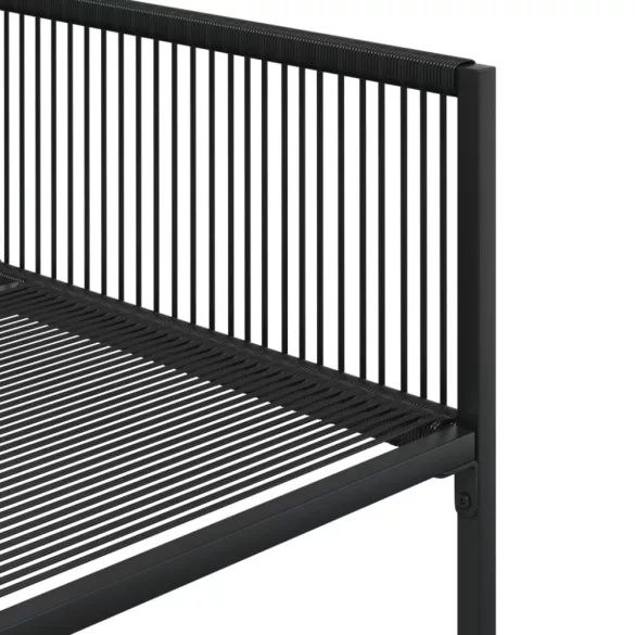 11 részes fekete polyrattan kerti étkezőgarnitúra