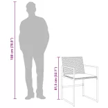 7 részes fekete polyrattan kerti étkezőgarnitúra párnával