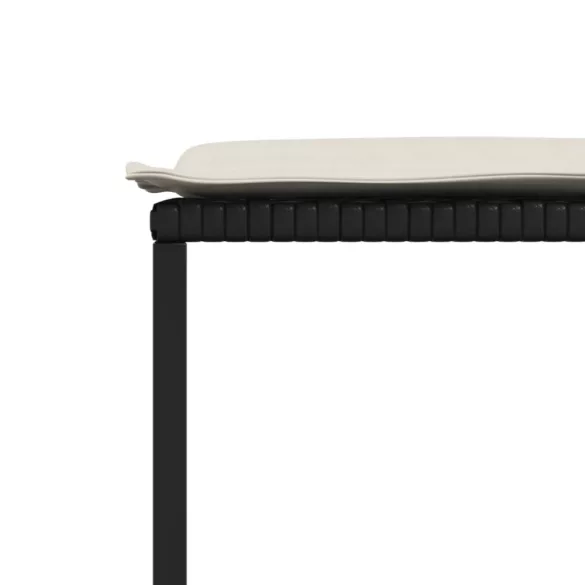 9 részes fekete polyrattan kerti étkezőgarnitúra párnákkal