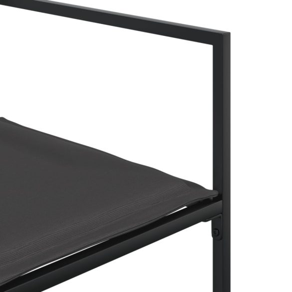 9 részes fekete textilén kerti étkezőgarnitúra párnákkal