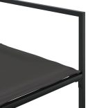 9 részes fekete textilén kerti étkezőgarnitúra párnákkal