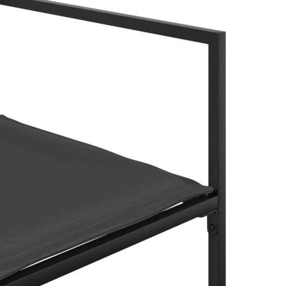 9 részes fekete textilén kerti étkezőgarnitúra párnákkal