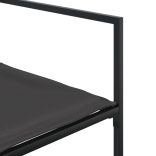 9 részes fekete textilén kerti étkezőgarnitúra párnákkal