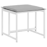 9 részes fehér textilén kerti étkezőgarnitúra párnákkal