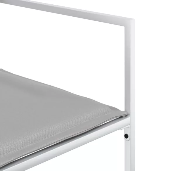 9 részes fehér textilén kerti étkezőgarnitúra párnákkal