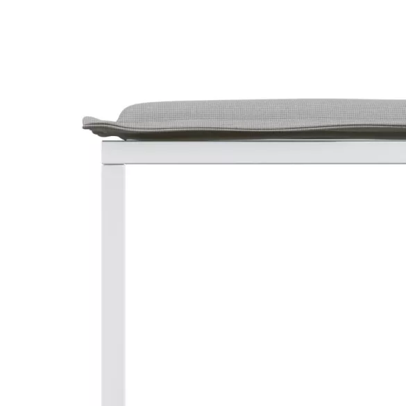 9 részes fehér textilén kerti étkezőgarnitúra párnákkal