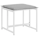 11 részes fehér textilén kerti étkezőgarnitúra párnákkal