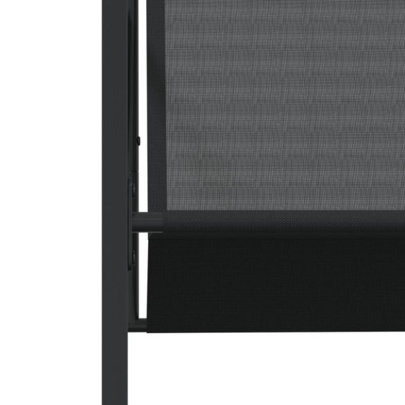 9 részes fekete textilén kerti étkezőgarnitúra