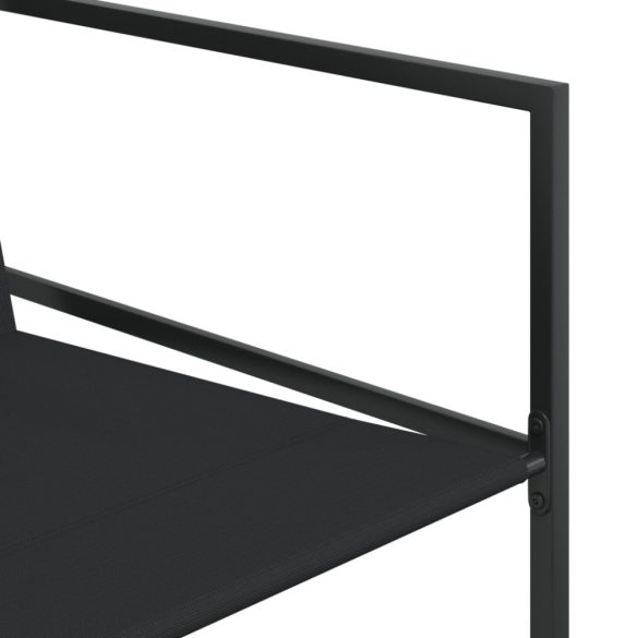 9 részes fekete textilén kerti étkezőgarnitúra