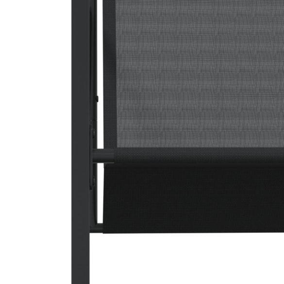 9 részes fekete textilén kerti étkezőgarnitúra