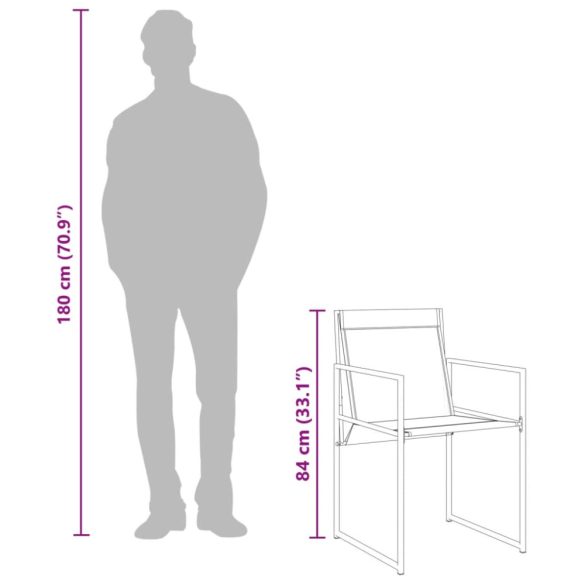 9 részes fekete textilén kerti étkezőgarnitúra