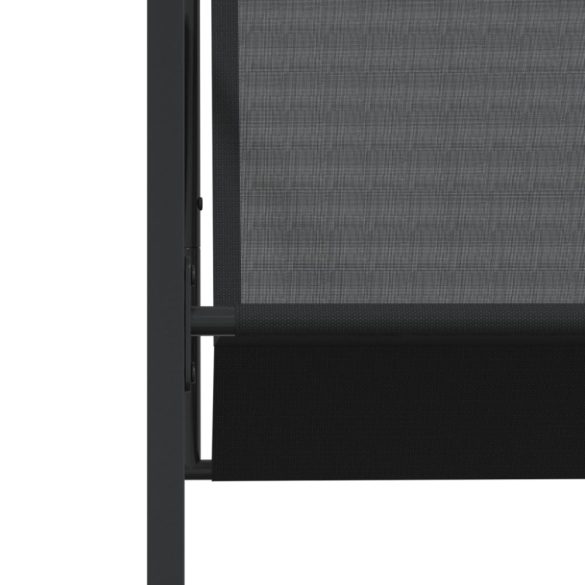 9 részes fekete textilén kerti étkezőgarnitúra