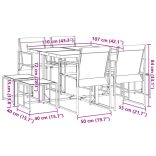 9 részes fekete textilén kerti étkezőgarnitúra