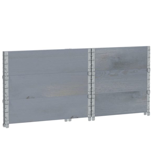 3 db szürke tömör fenyőfa raklapmagasító 80 x 60 cm