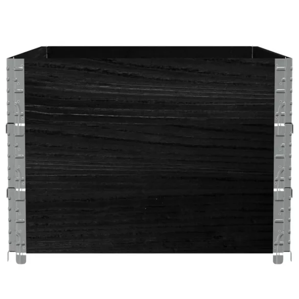 3 db fekete tömör fenyőfa raklapmagasító 120 x 80 cm