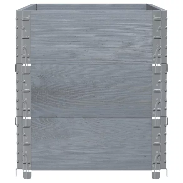 3 db szürke tömör fenyőfa raklapmagasító 100 x 50 cm