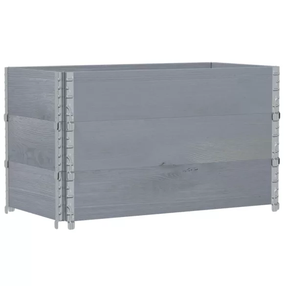 3 db szürke tömör fenyőfa raklapmagasító 100 x 50 cm