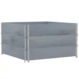 3 db szürke tömör fenyőfa raklapmagasító 100 x 100 cm