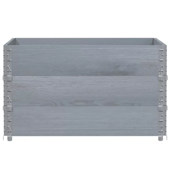 3 db szürke tömör fenyőfa raklapmagasító 100 x 100 cm