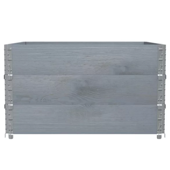 3 db szürke tömör fenyőfa raklapmagasító 100 x 100 cm