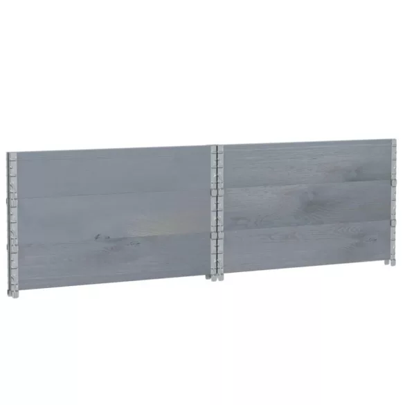 3 db szürke tömör fenyőfa raklapmagasító 100 x 100 cm