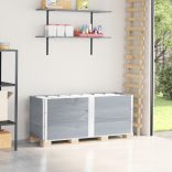 3 db szürke tömör fenyőfa raklapmagasító 150 x 50 cm