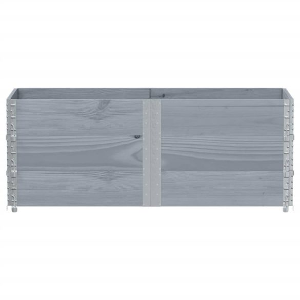 3 db szürke tömör fenyőfa raklapmagasító 150 x 50 cm