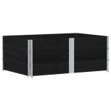 3 db fekete tömör fenyőfa raklapmagasító 150 x 100 cm