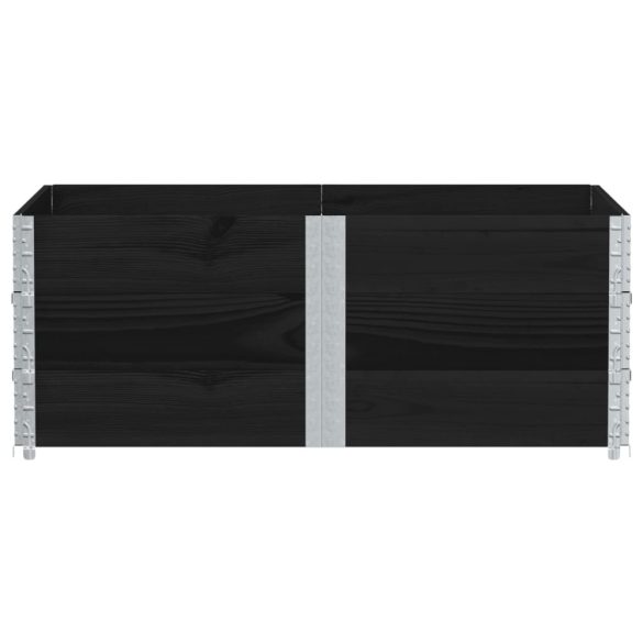 3 db fekete tömör fenyőfa raklapmagasító 150 x 100 cm