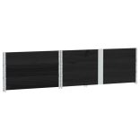 3 db fekete tömör fenyőfa raklapmagasító 150 x 100 cm