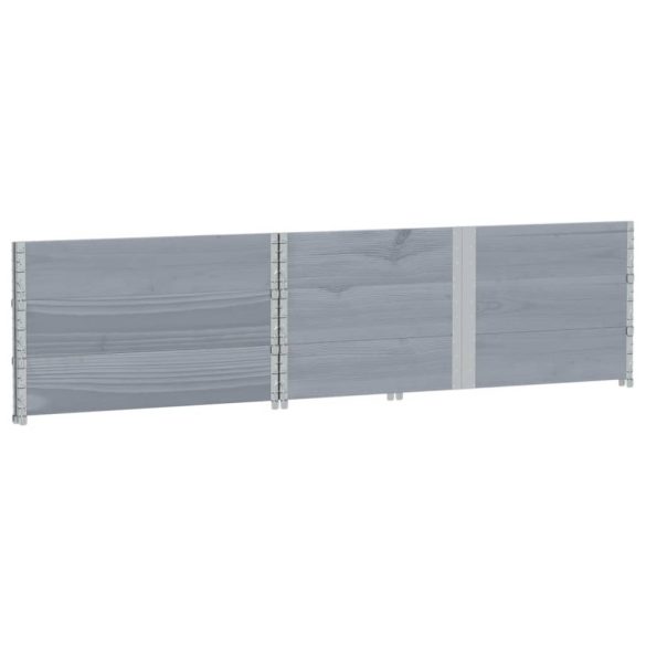3 db szürke tömör fenyőfa raklapmagasító 150 x 100 cm