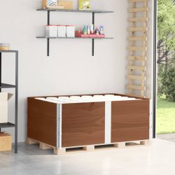 3 db barna tömör fenyőfa raklapmagasító 150 x 100 cm