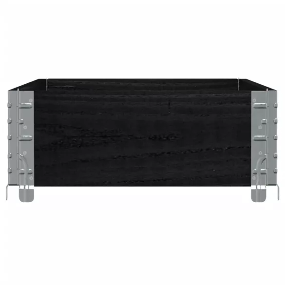 fekete tömör fenyő kerti növénytartó 100 x 50 cm