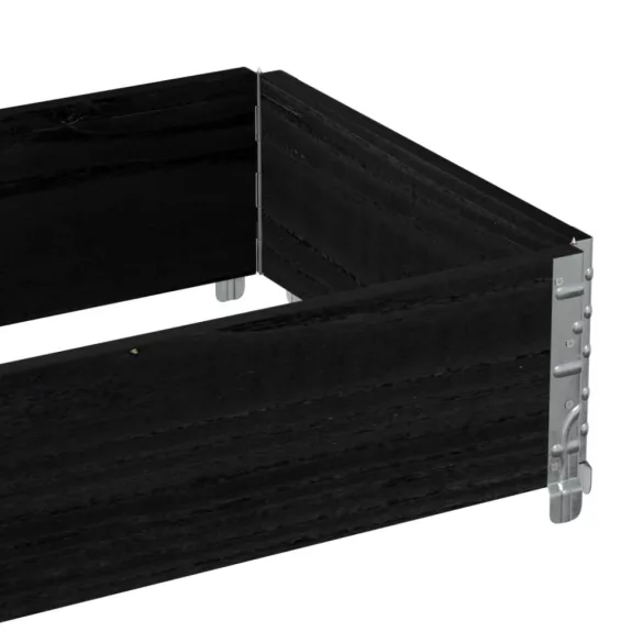 fekete tömör fenyő kerti növénytartó 100 x 50 cm