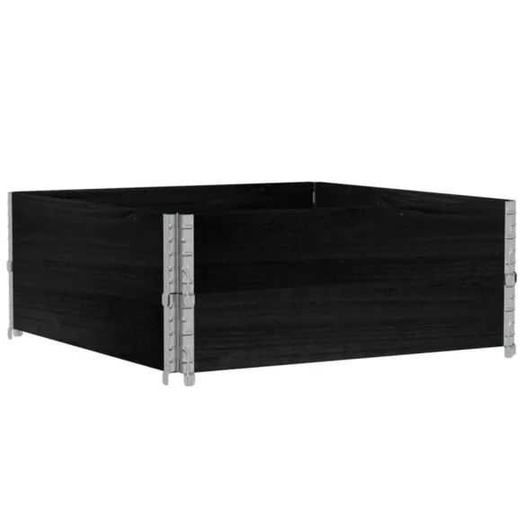 fekete tömör fenyő kerti növénytartó 100 x 100 cm