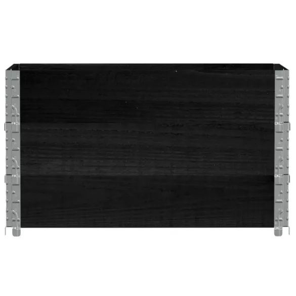 fekete tömör fenyőfa kerti növénytartó 100 x 50 cm