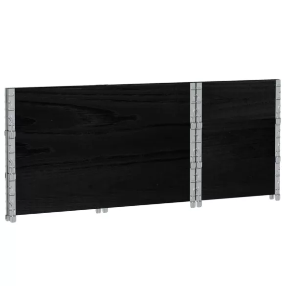 fekete tömör fenyőfa kerti növénytartó 100 x 50 cm