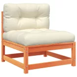 7 részes viaszbarna tömör fenyőfa kerti ülőgarnitúra párnákkal