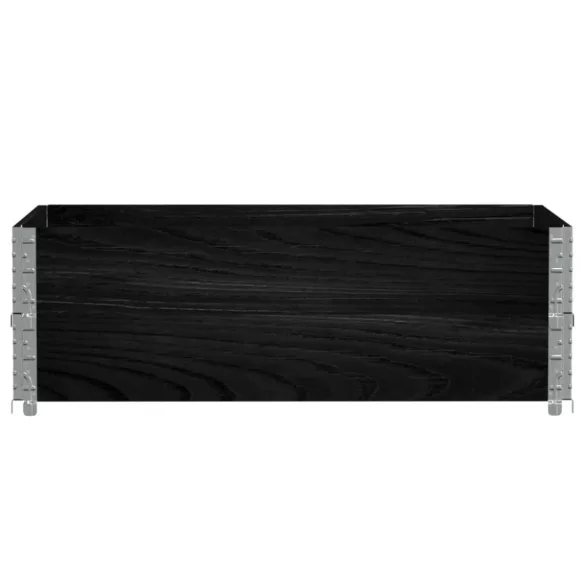fekete tömör fenyőfa kerti növénytartó 120 x 80 cm